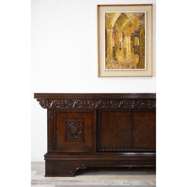 Baroque Antique Oak Buffet, 1890s For Sale - Image 3 of 16