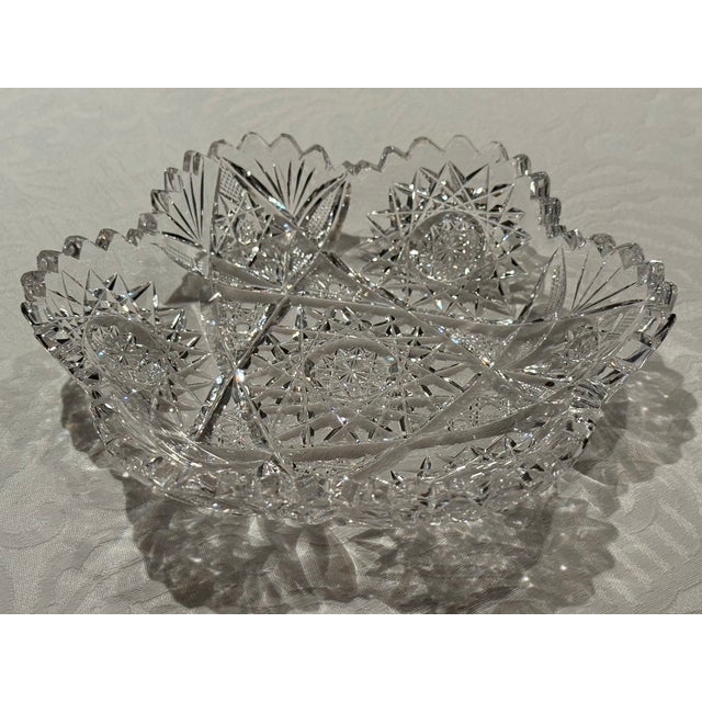 Set of Three American Brilliant Period Cut Crystal Plates For Sale - Image 13 of 17