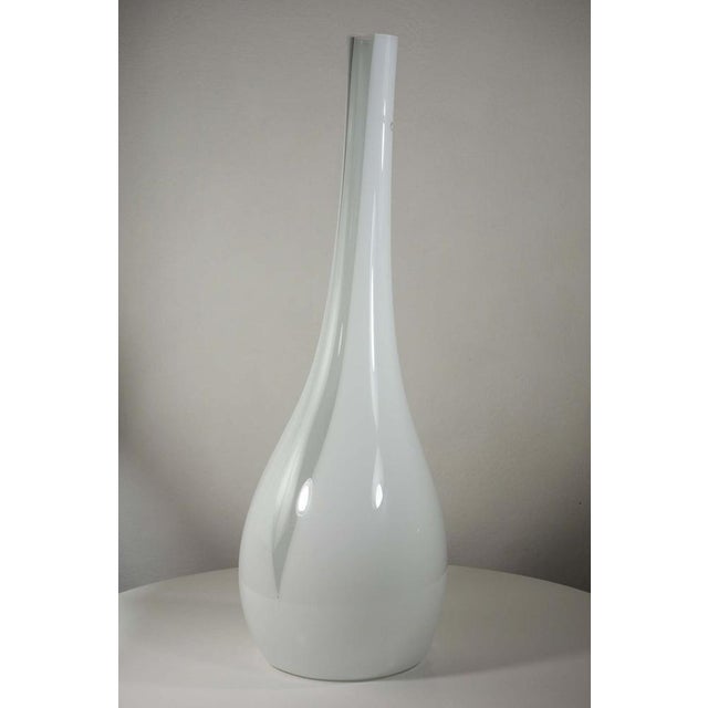 Italian Murano Glass Big White Vase by V. Nason & C., 1990s For Sale - Image 10 of 10