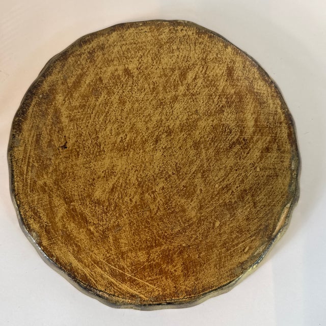 Mid 20th Century Vintage Italian Florentine Giltwood Tray / Decorative Plate For Sale - Image 5 of 5
