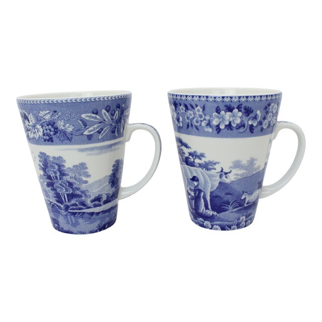 Vintage Spode Blue Room Collection Mugs a Pair Chairish