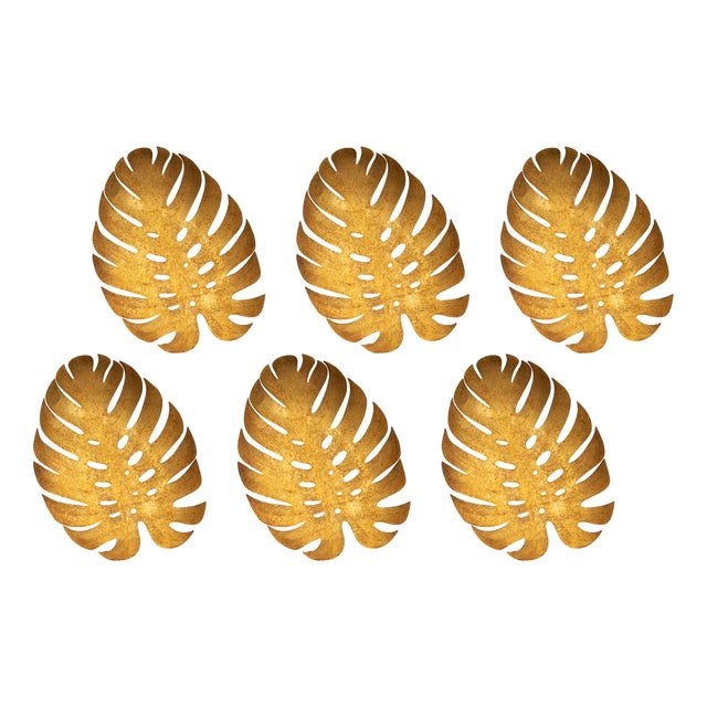 Vintage Spanish Leaf Wall Lights, 1970, Set of 6 For Sale