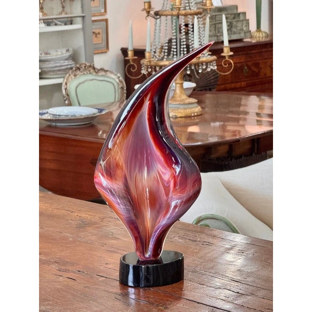 Late 20th Century "Flame" by Dino Rosin (Italian B. 1949) Murano Art Glass Sculpture For Sale - Image 5 of 9