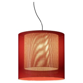Moaré LM Pendant Lamp in Red and White by Antoni Arola For Sale