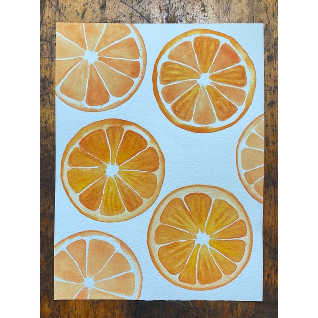 Contemporary Original Watercolor Painting - Oranges For Sale - Image 3 of 6