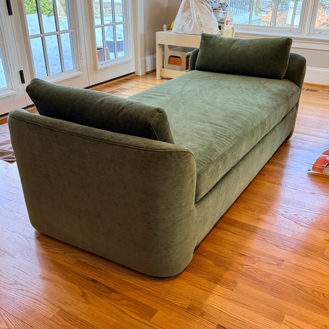 West Elm Beaumont Daybed Soft curves fully upholstered in dark moss performance fabric. This bench blends seamlessly into...