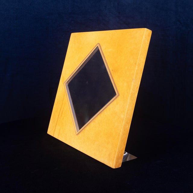 Vintage Natural Parchment and Acrylic Glass Photo Frame by Giorgio Tura for Tura Milano, 1980 For Sale - Image 17 of 17