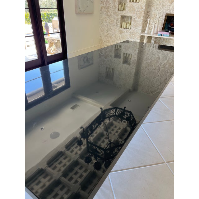 Wood Luxury Black Veneer Attributed to Julian Chichester Modern Dining Room Table Seats 10-12 For Sale - Image 7 of 8