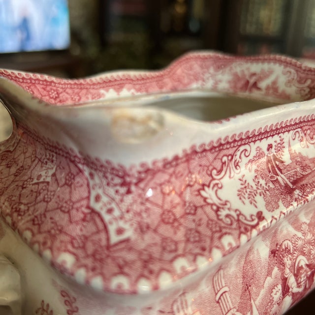 Vintage Old British Castles Pink Small Tureen, Repurposed Vase Vintage Tureen / No Lid Pattern: Transferware British...