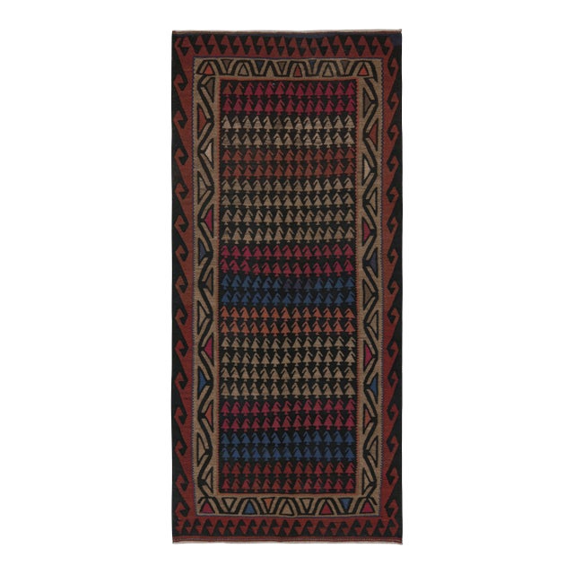1950s Vintage Persian Kilim in Polychromatic Patterns by Rug & Kilim For Sale