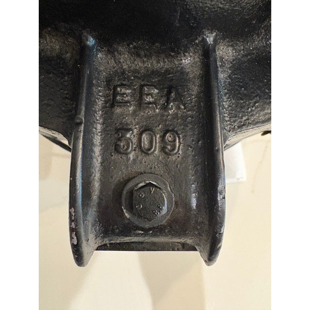 1950s 1950s Large, Heavy Black Mapelec Industrial Ceiling Light For Sale - Image 5 of 7