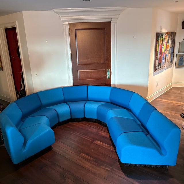 Mid-Century Modern Herman Miller Don Chadwick Modular 10 Piece Sculptural Blue Sectional Sofa For Sale - Image 3 of 12