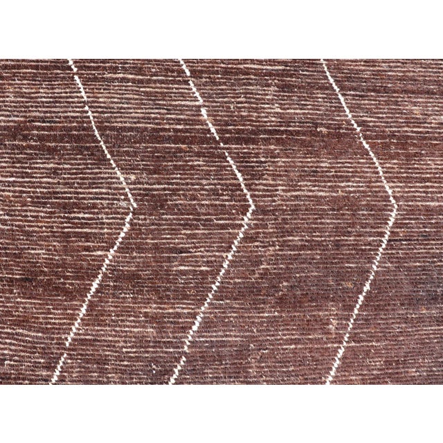 Brown Hand-Knotted Moroccan Zig-Zag Rug, 9'1" X 12'0" by Keivan Woven Arts For Sale In Atlanta - Image 6 of 11