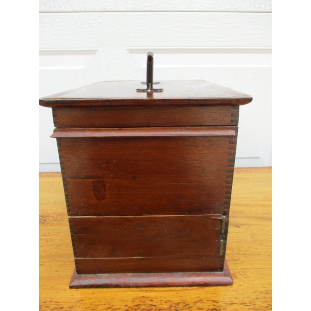 Traditional Antique Folk Art Hand Carved Jewelry Box or Trinket Box For Sale - Image 3 of 12