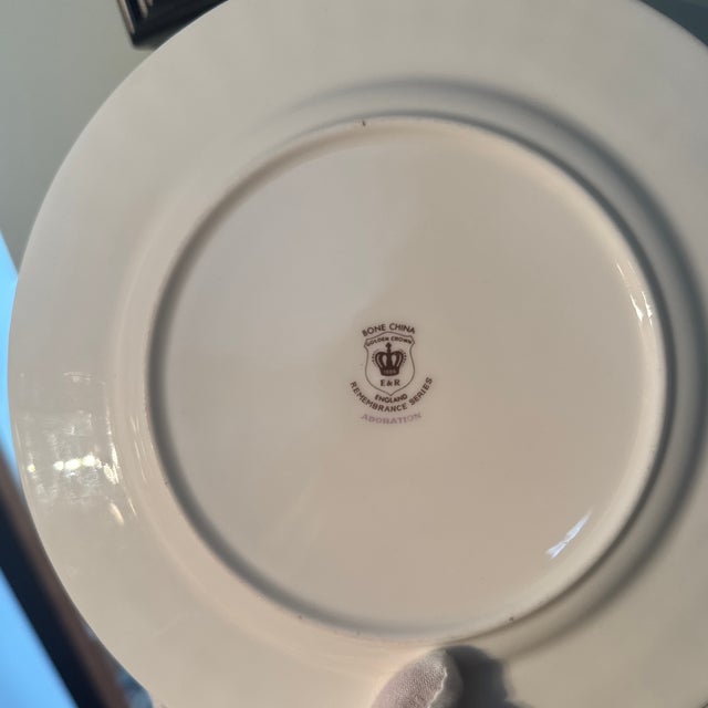 Ceramic Salisbury "Pansy" Fine Bone China Teacup & Saucer Set For Sale - Image 7 of 7