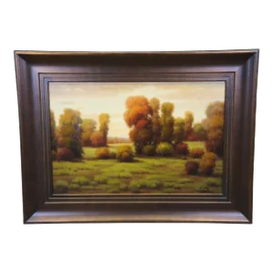 Fazzino Impressionist Pastoral Country Landscape Oil Painting on Canvas 48"