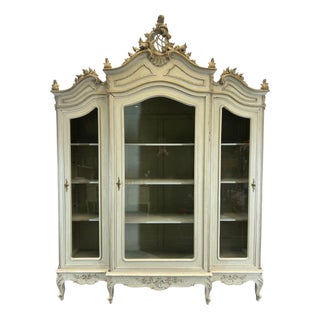Antique French Three-Door Bookcase For Sale