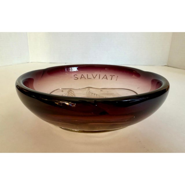 Amethyst 1950's Salviati Murano Italian Art Glass Fish Bowl Designed by Alfredo Barbini For Sale - Image 8 of 10