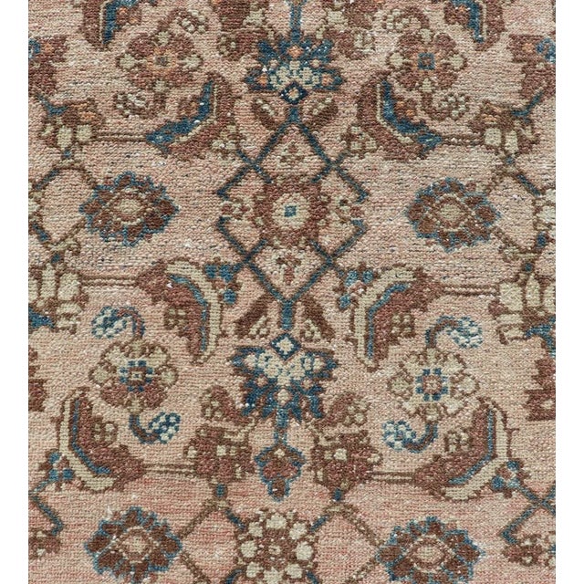 Textile Antique Persian Hamadan Rug in Wool With All-Over Sub-Geometric Design For Sale - Image 7 of 12