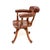 Antique Victorian Oak and Leather Swivel Desk Chair attributed to James Shoolbred, 1880 For Sale - Image 3 of 9