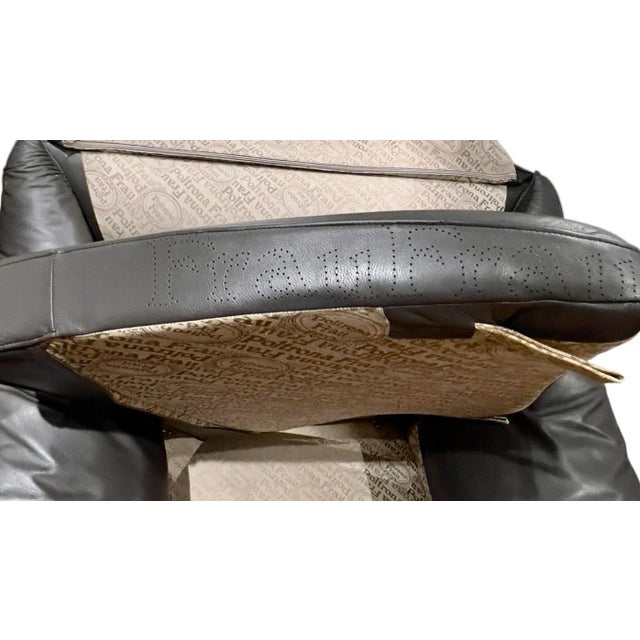 Vintage Poltrana Frau Brown Leather Lounge Chair For Sale - Image 10 of 13