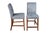 Set of four American Signature Counter Bar Stools, Circa 2017. Features a gray micro suede fabric over a mahogany finished...