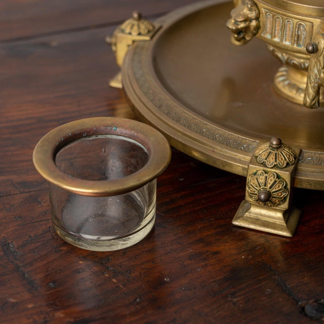 Metal French Brass Inkwell, 19th Century For Sale - Image 7 of 8