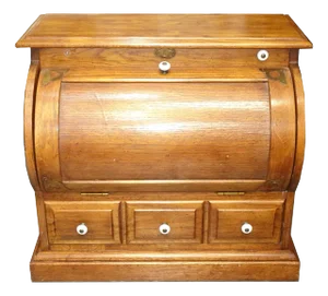 Vintage French Country Oak Table Top File Cabinet ~ Secretary