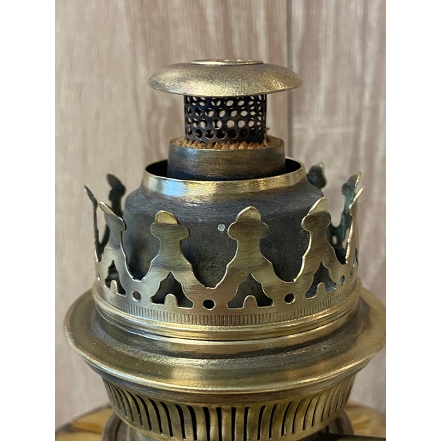 Antique Art Nouveau Kerosene Oil Column Lamp from HS, France, 1900s For Sale - Image 12 of 12