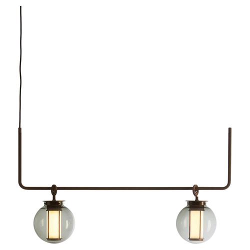 Gold Bai T Chandelier II Suspension Lamp in Steel and Glass by Neri and Hu for Parachilna For Sale - Image 8 of 8