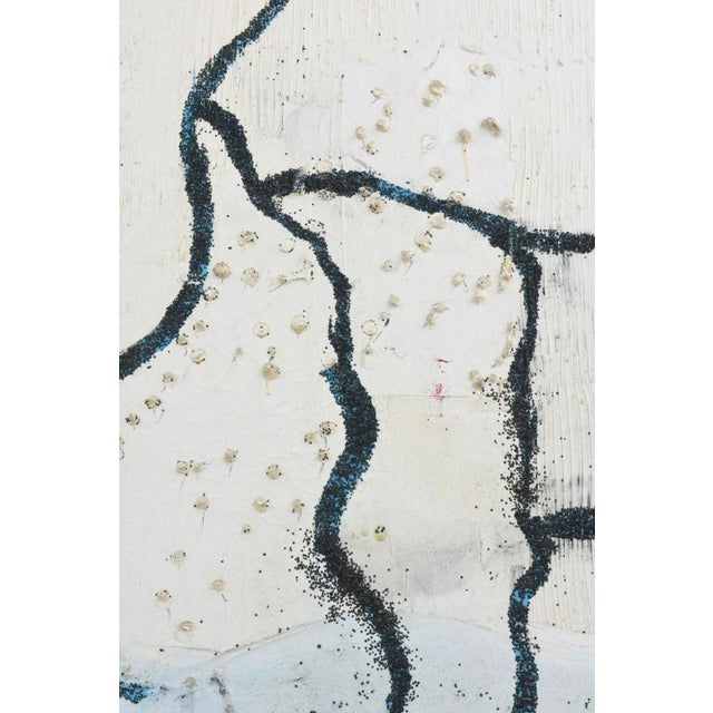 Sky Blue Signed Robert Bery Oil on Canvas Rectangle Painting Titled" Guns and Roses" For Sale - Image 8 of 11