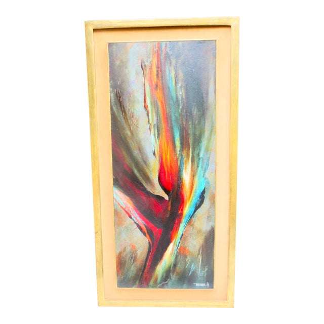 Leonardo Nierman Oil on Panel Painting 1969 For Sale