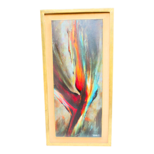 Leonardo Nierman Oil on Panel Painting 1969