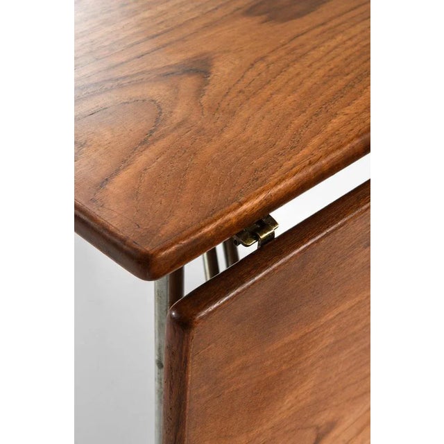 Wood Dining Table or Desk in Teak and Steel attributed to Børge Mogensen, 1953 For Sale - Image 7 of 9