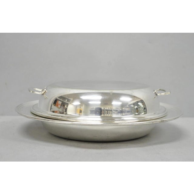 Victorian Vintage Victorian Silver Plated 10" Round Covered Vegetable Serving Dish For Sale - Image 3 of 15