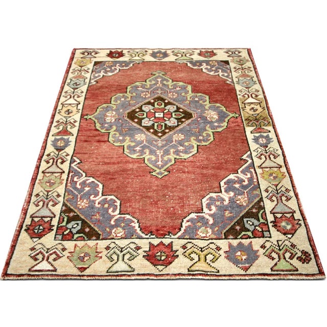 1960s Turkish Oushak Rug For Sale In Los Angeles - Image 6 of 7