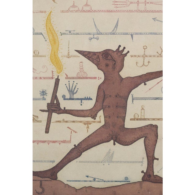 Mythological Elf with Lantern, 1975, Etching on Paper For Sale - Image 3 of 9