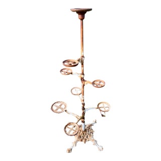 Mid 20th Century Cast Iron Spiral Plant Stand For Sale