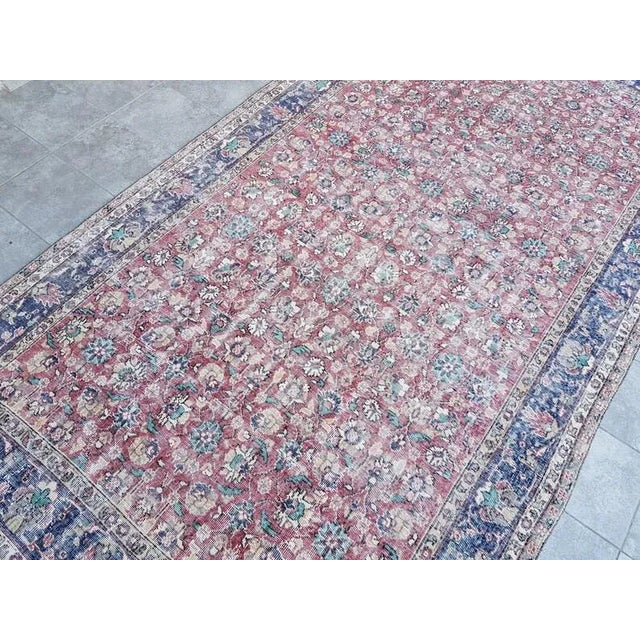 1960s Vintage Anatolian Floral Carpet For Sale - Image 4 of 10