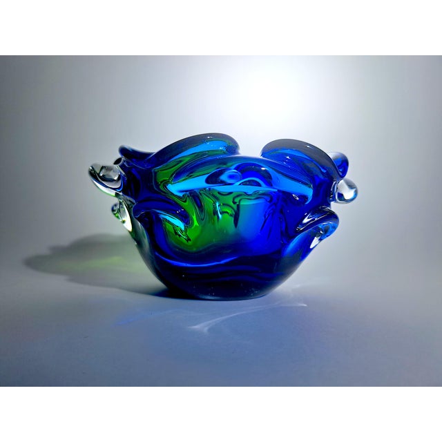 Glass Murano Glass Centerpiece Bowl, 1970s For Sale - Image 7 of 8