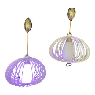 Mid Century Modern Space Age Lantern Pendants - a Pair For Sale