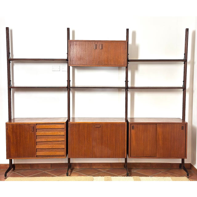 Vintage 3-Bay Double-Sided Bookcase, Italy, 1960s For Sale - Image 17 of 18