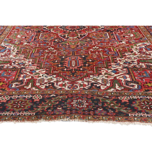 Antique Persian Heriz Rug - 07'10 X 11'06. For Sale - Image 4 of 10