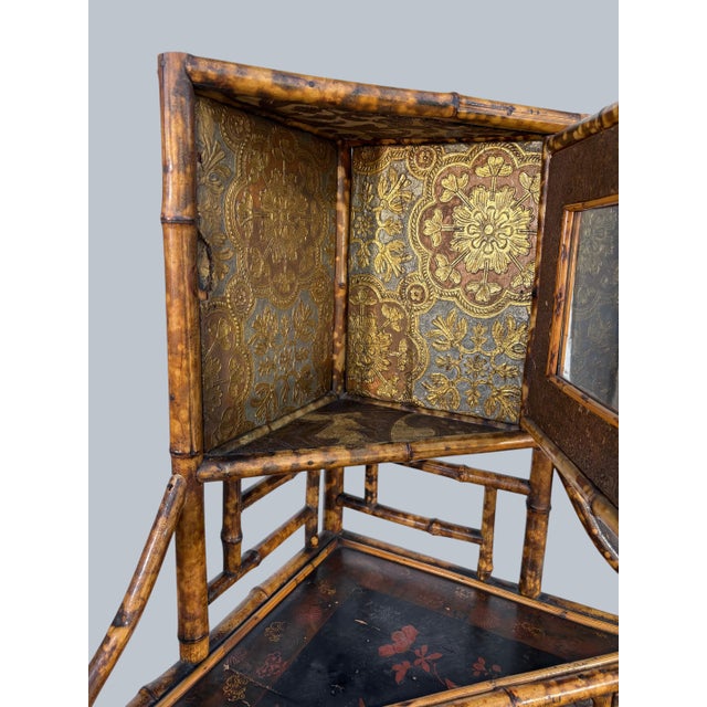 Victirian Bamboo Corner Cabinet For Sale In Los Angeles - Image 6 of 10