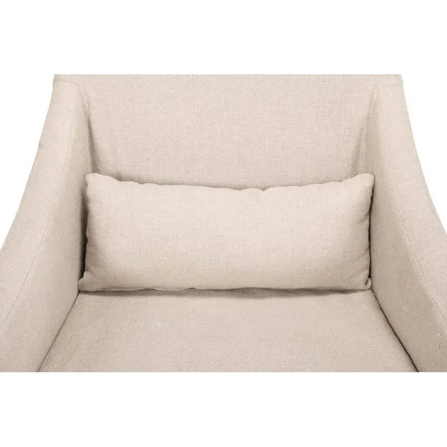 Textile Skirted Linen Dining Arm Chair by Loomlan For Sale - Image 7 of 7