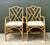 Vintage Coastal Chinese Chippendale Rattan Armchairs – A Pair For Sale - Image 9 of 12