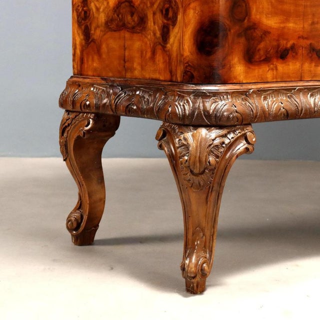 Wood Walnut Burl Veneered Display Cabinet For Sale - Image 7 of 9