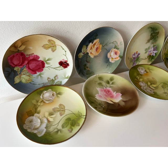 Victorian Vintage p.s.a.g. Bavarian Porcelain Small 6" Plates Signed Ragouse-Set of 8 For Sale - Image 3 of 12