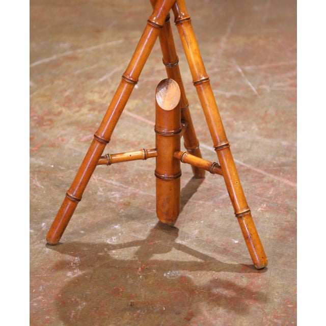 French 19th Century French Hand Crafted Faux Bamboo Tripod Display or Plant Stand For Sale - Image 3 of 12