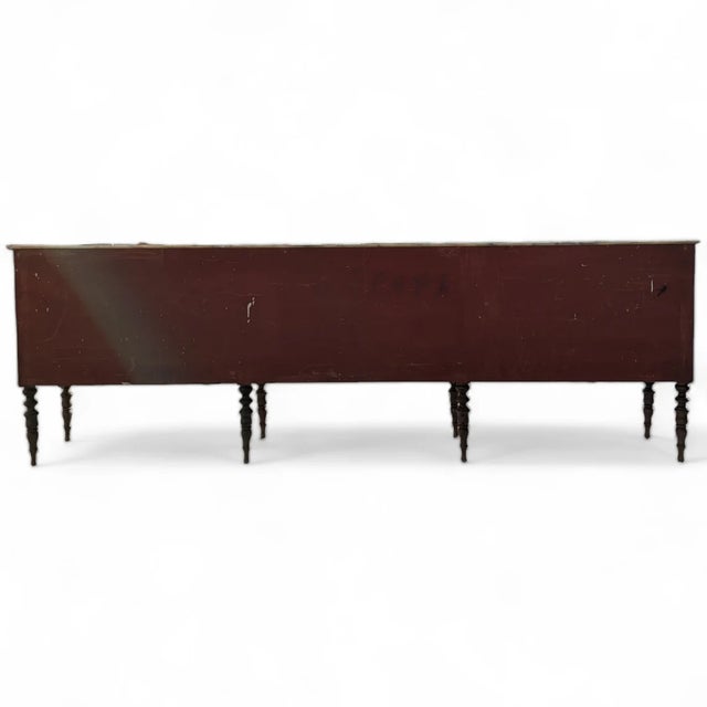 French Antique Italian Louis XVI-Style Marble-Top Marquetry Sideboard For Sale - Image 3 of 10